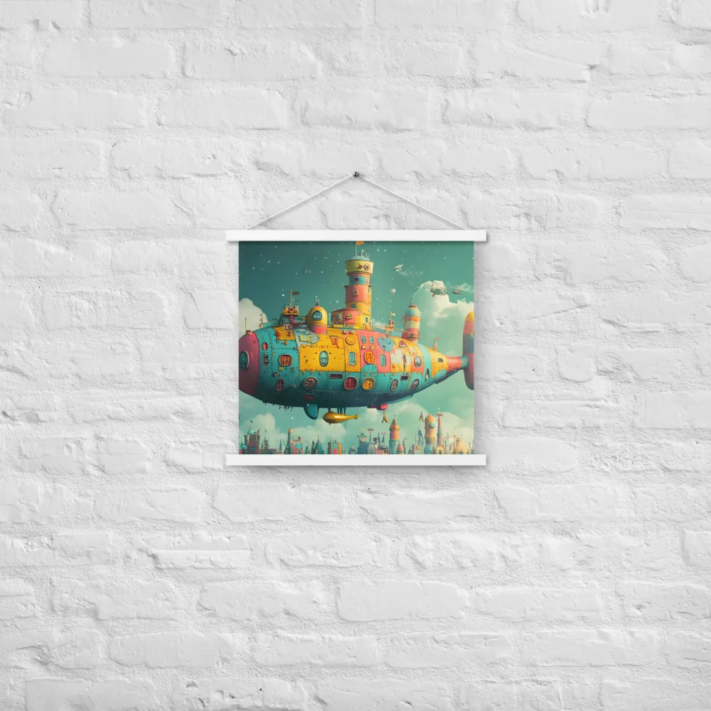Submerged Dreams: A Whimsical Voyage | Poster With White Wood Hanger | 18″×18″
