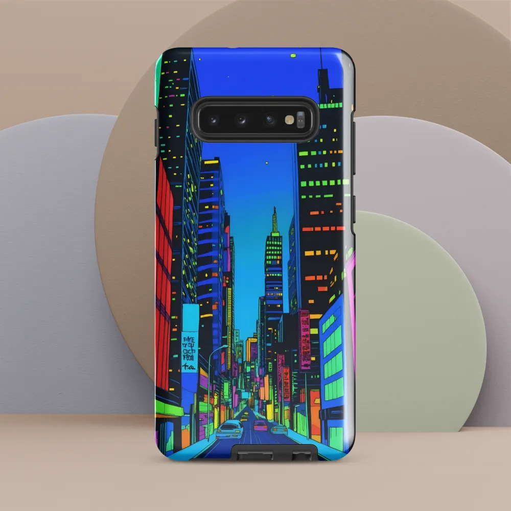 Neon Dreamscape: A Futuristic City at Dusk | Phone Case |  S10 Plus | Tough Case | Glossy