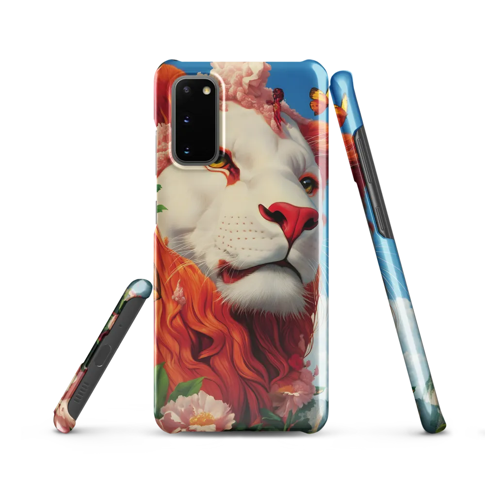 Majestic Lion Amidst Floral Splendor