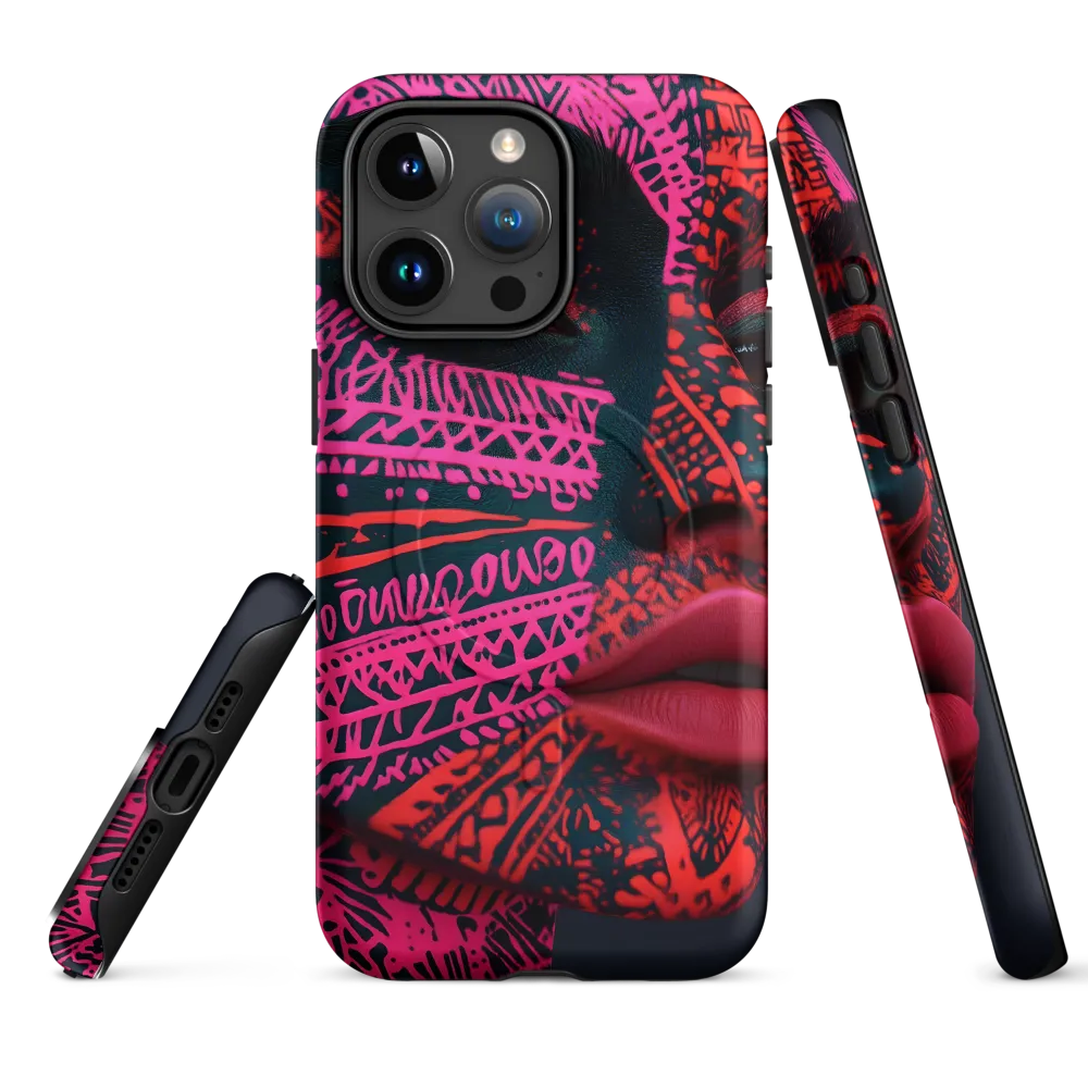 Neon Visage: A Bold Expression of Contemporary Art | Phone Case |  15 Pro Max | MagSafe® Tough Case | Matte