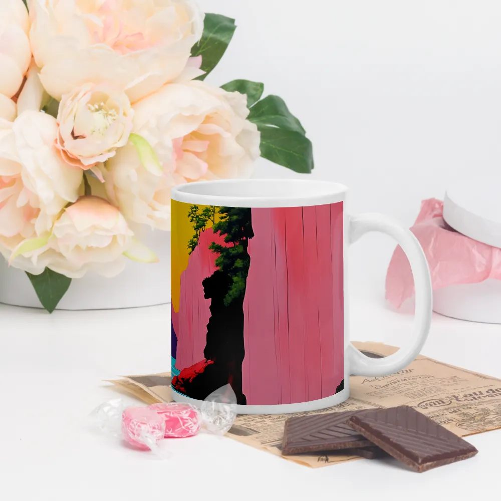 Dreamscape of Pink Cliffs and Turquoise Waters | Mugs | Multiple Sizes & Colors