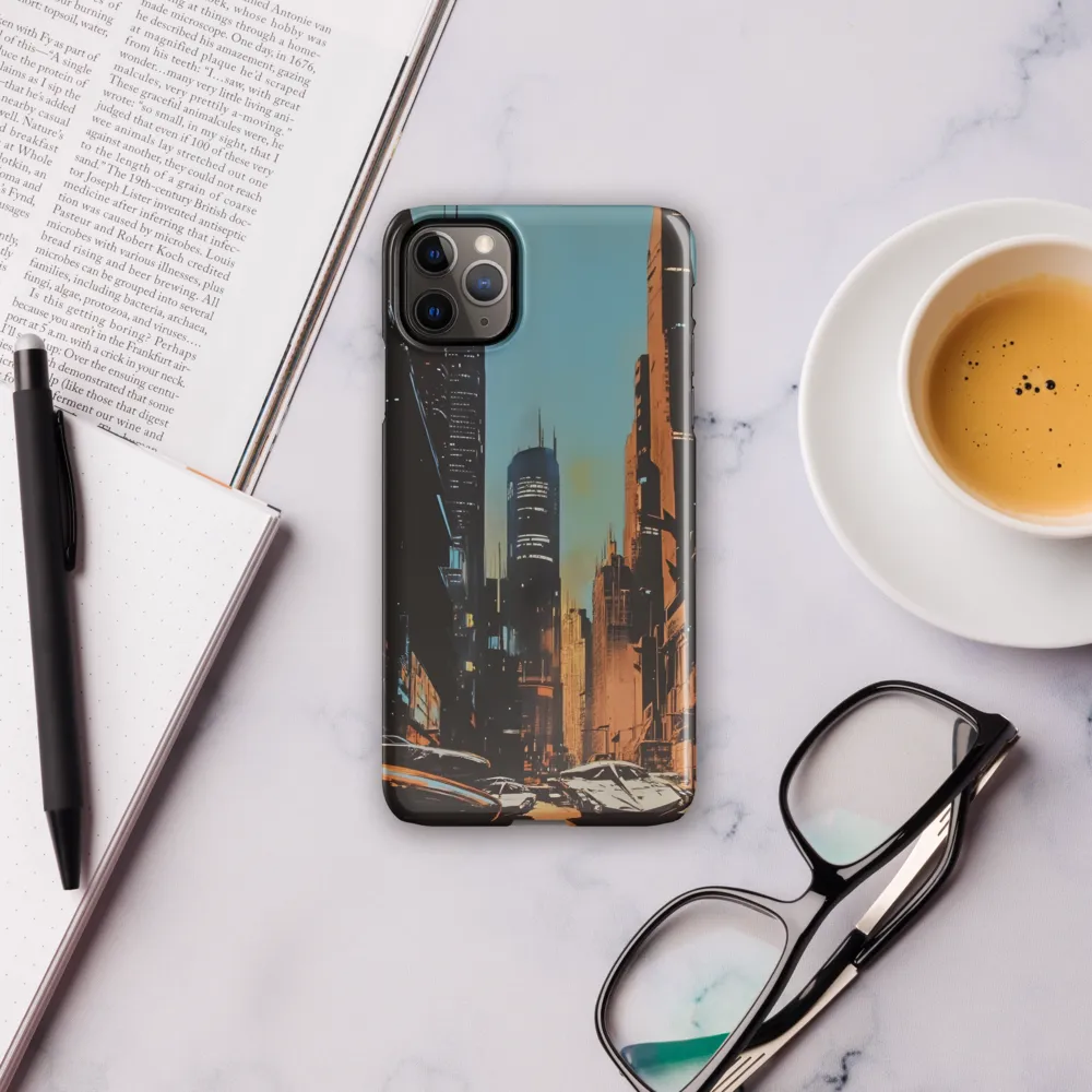 Futuristic Cityscape in Blue and Orange | Phone Case |  11 Pro Max | Snap Case | Glossy