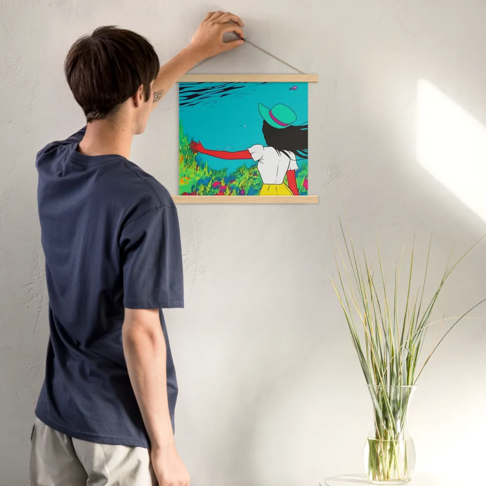 Whimsical Encounter | Poster With Oak Wood Hanger | 14″×14″