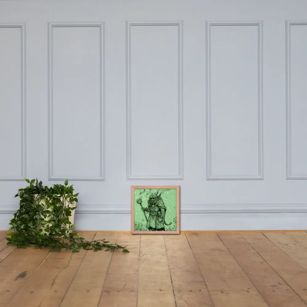 The Enigmatic Wizard | Poster with Red oak Frame | 12″×12″