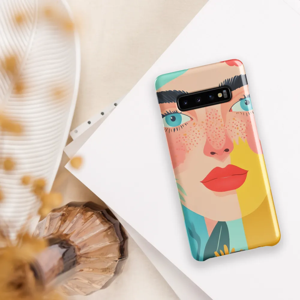 Floral Serenity: A Modern Portrait | Phone Case |  S10 Plus | Snap Case | Glossy