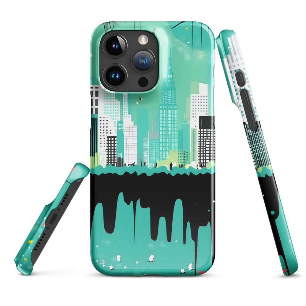 Urban Symphony: A Teal Tale | Phone Case |  15 Pro Max | Snap Case | Glossy