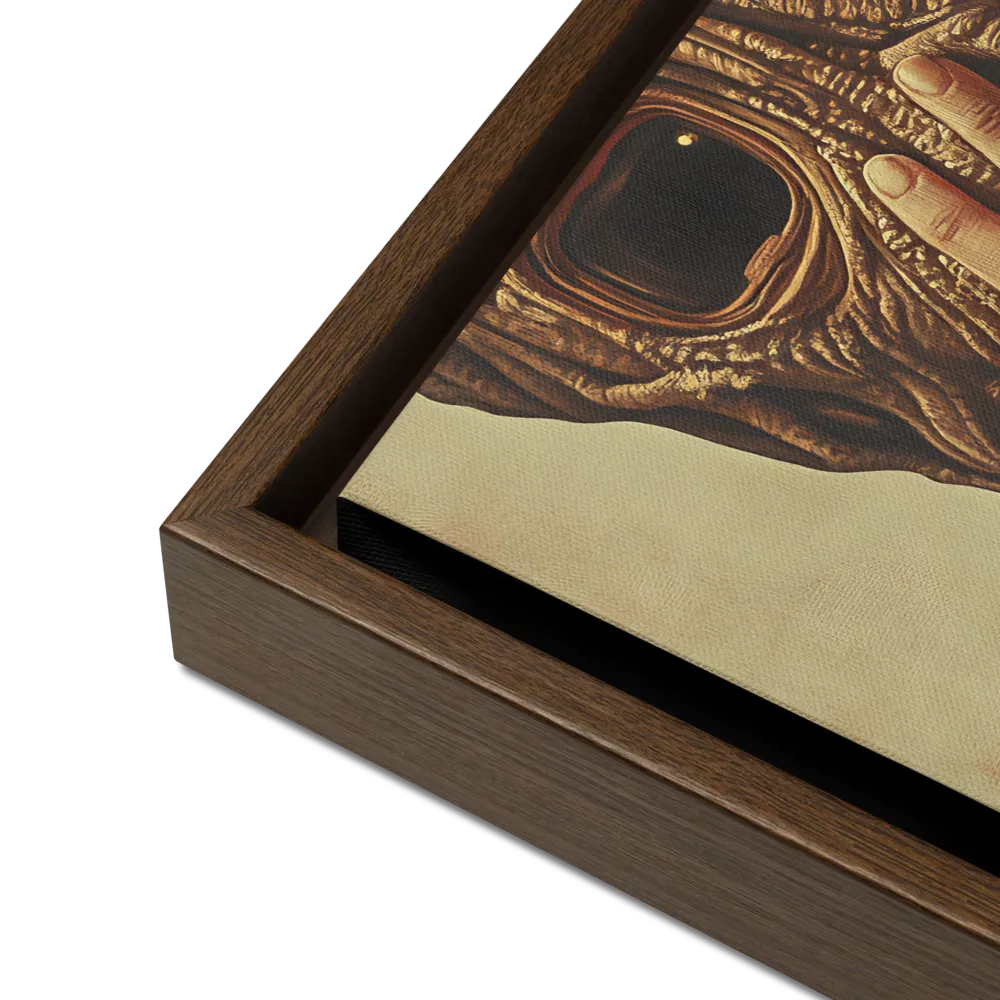 The Mask of Roots | Canvas with Brown Frame | 12″×16″
