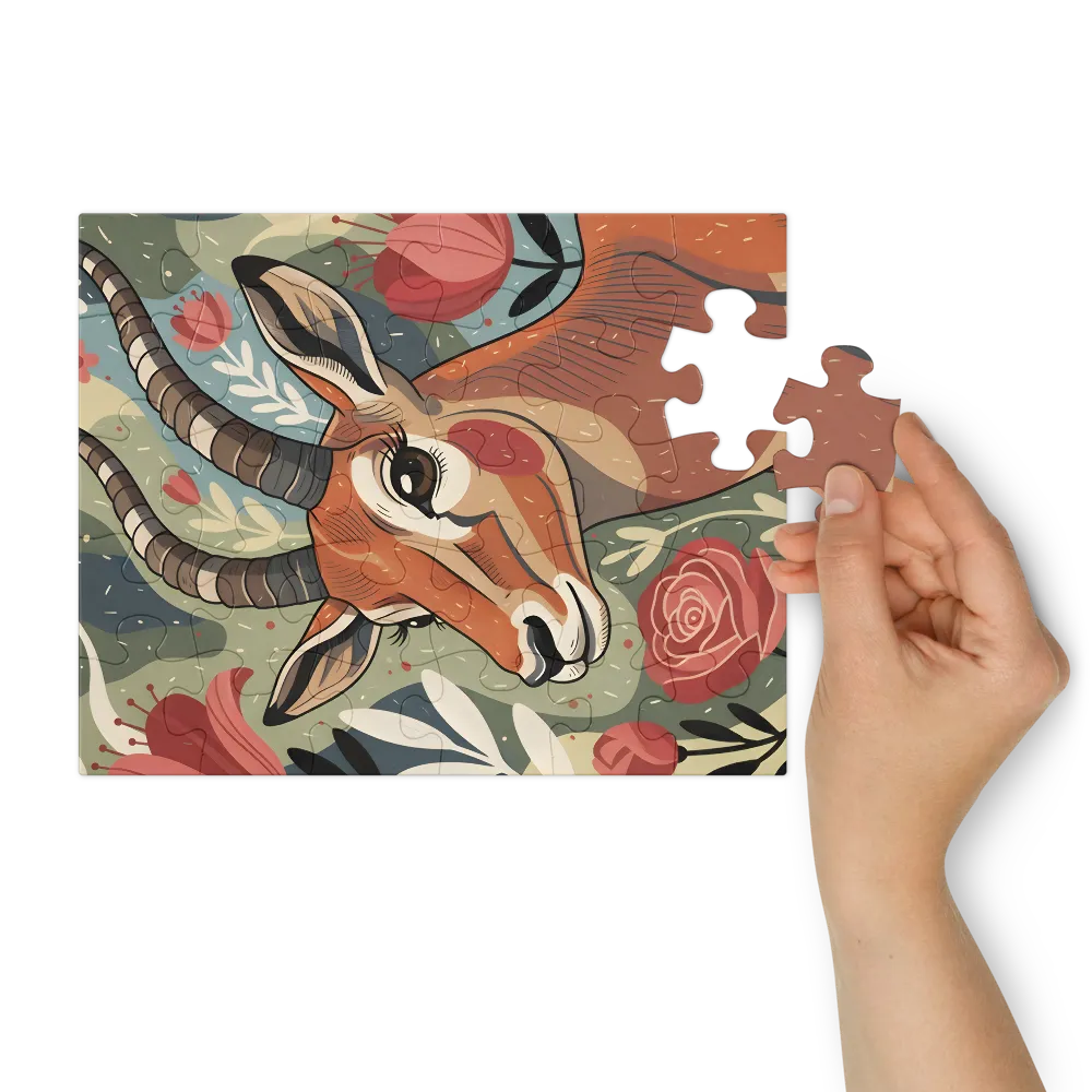 Antelope in Bloom 
 Jigsaw Puzzle in Tin Box