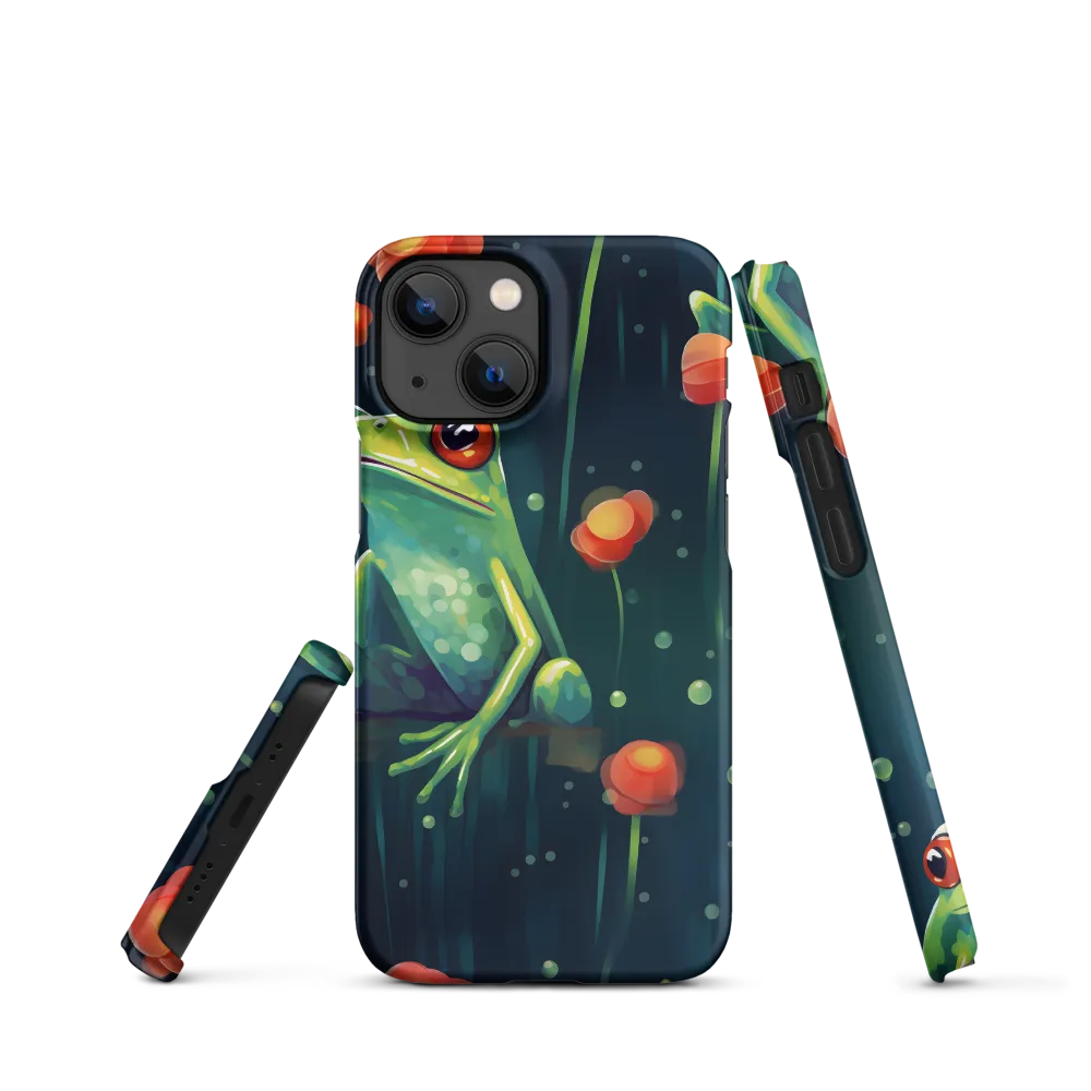 Playful Frogs in a Lush Pond | Phone Case |  13 Mini | Snap Case | Matte
