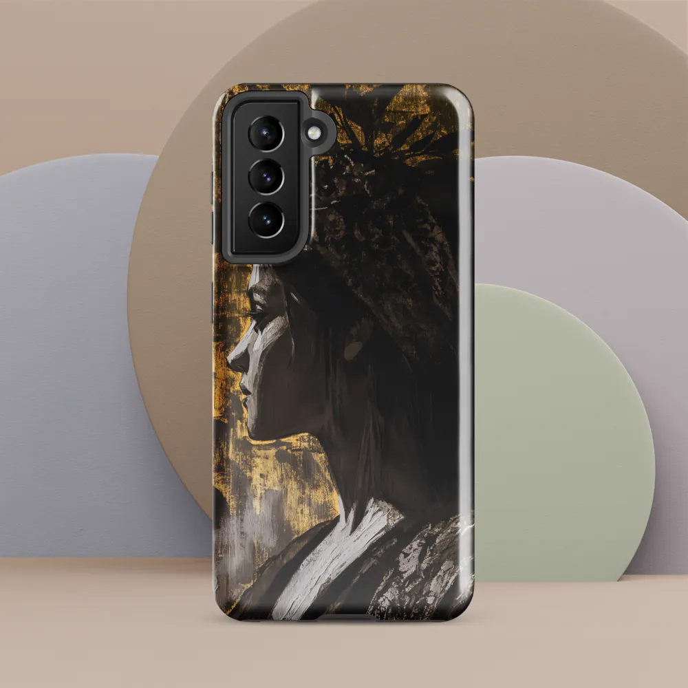 Golden Elegance: A Modern Profile Portrait