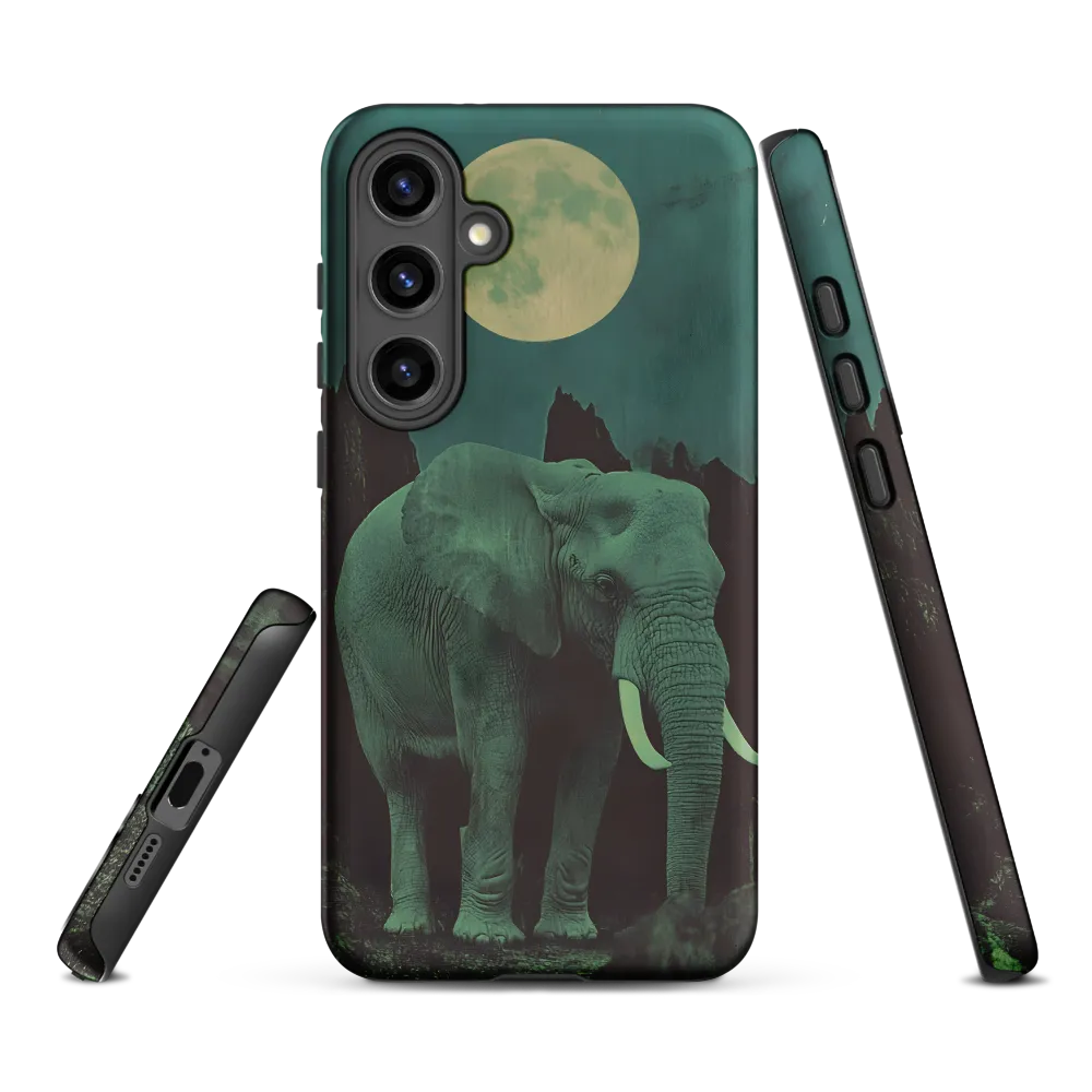 Ethereal Presence: Elephant Under a Full Moon