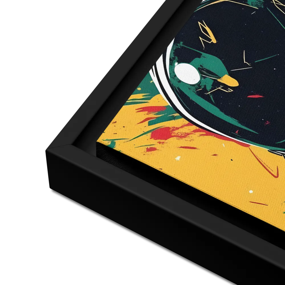 Galactic Explorer: A Modern Odyssey | Canvas with Black Frame | 12″×16″