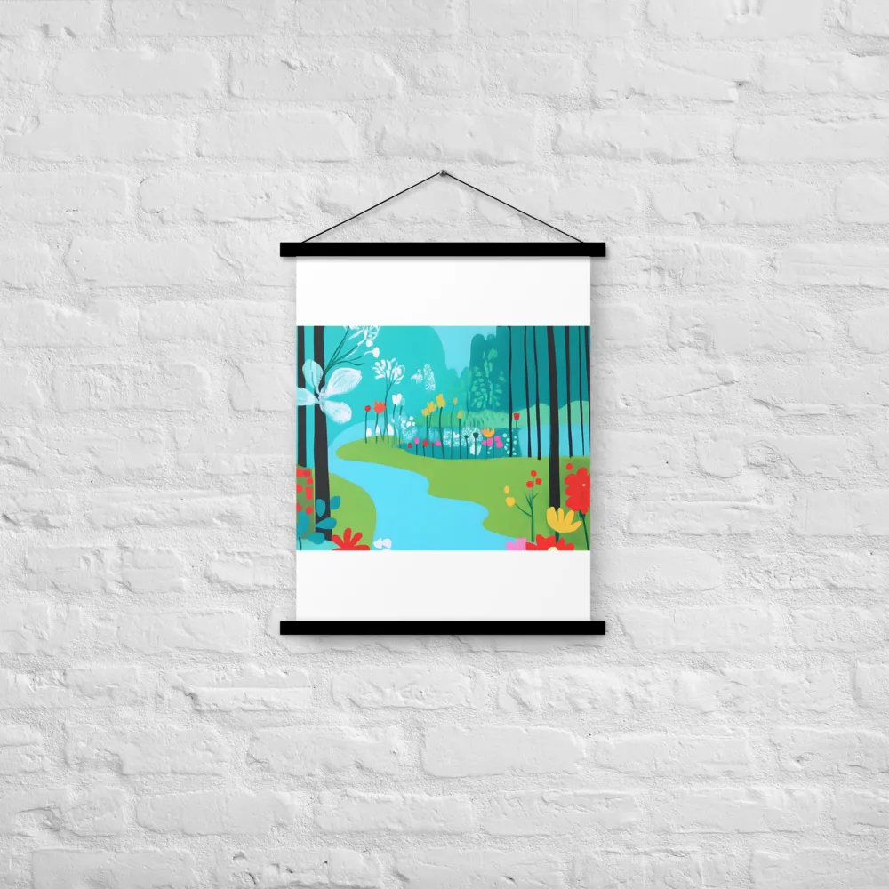 Whispers of Spring: A Colorful Retreat | Poster With Black Wood Hanger | 18″×24″