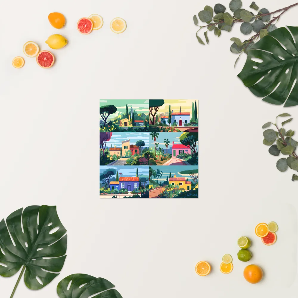 Sunlit Villa Collage 
 Poster | 18″x 18″