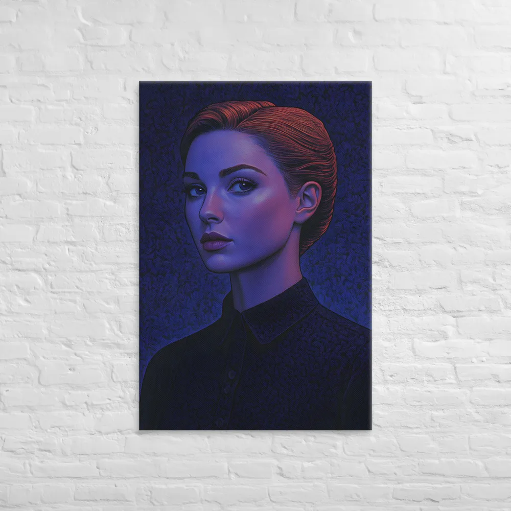 Ethereal Portrait in Blue and Red | Canvas | 32″×48″