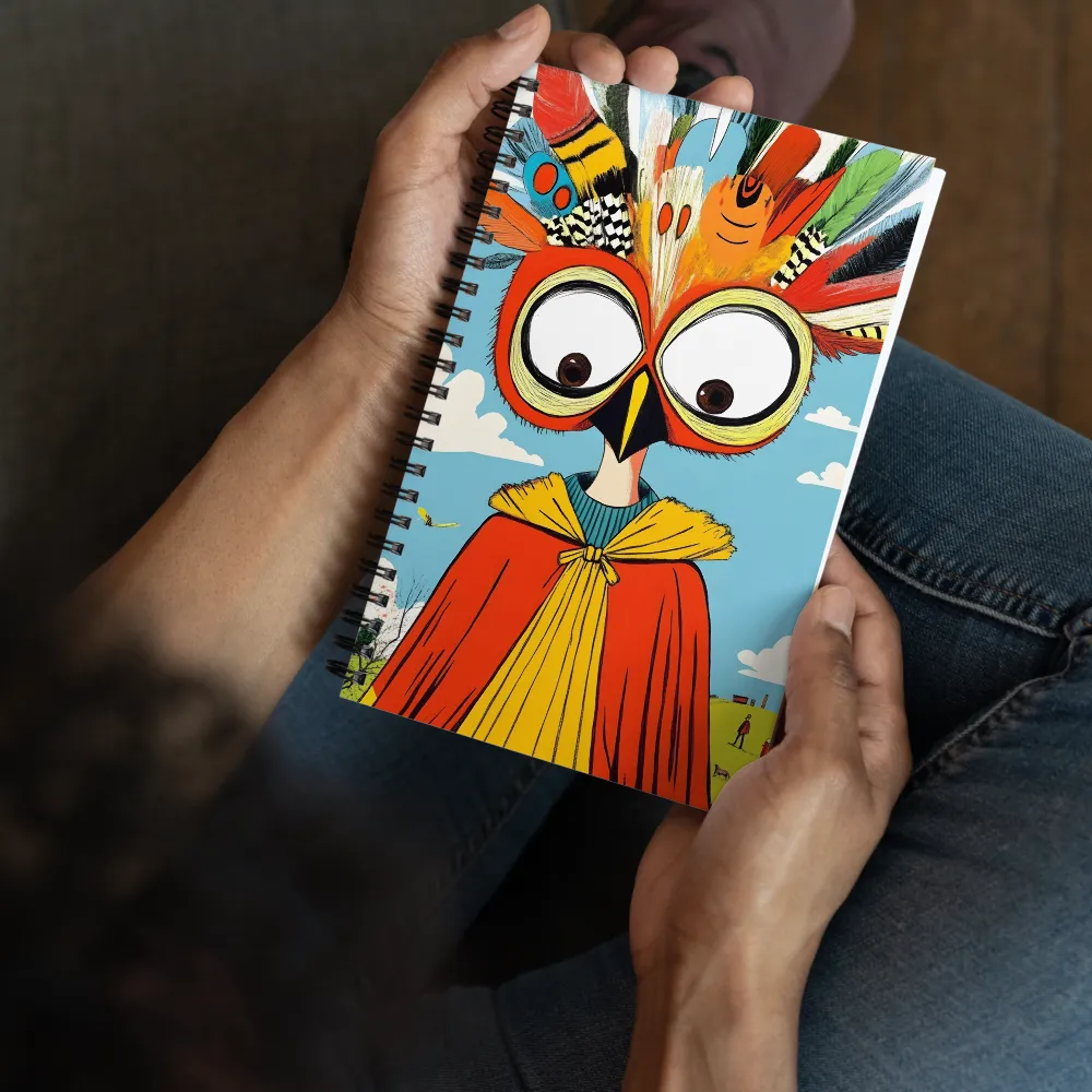 A Whimsical Encounter: The Owl-Human Fusion | Spiral Notebook