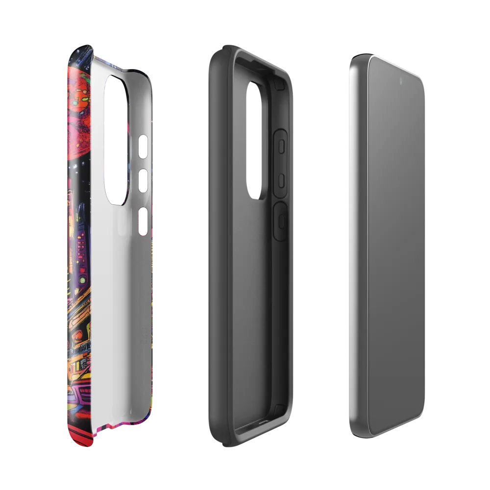Journey into the Neon Cosmos | Phone Case |  S23 | Tough Case | Glossy