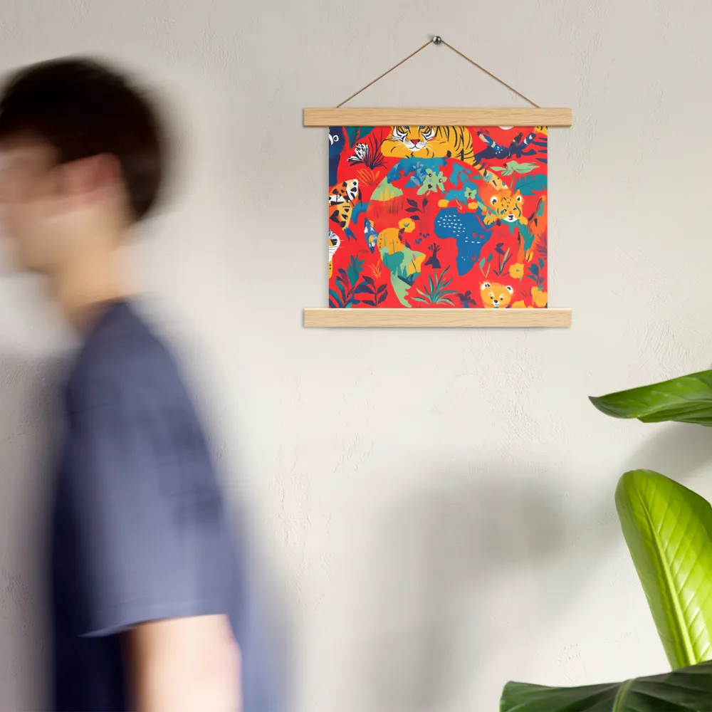Wild Wonders of the Globe | Poster With Oak Wood Hanger | 10″×10″