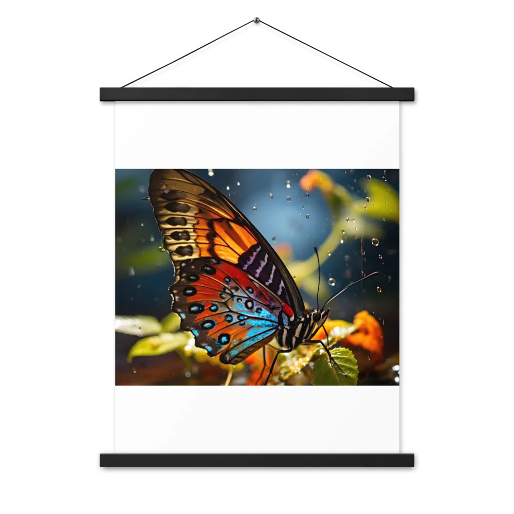 Dance of Colors: The Butterfly's Elegance | Poster With Black Wood Hanger | 18″×24″