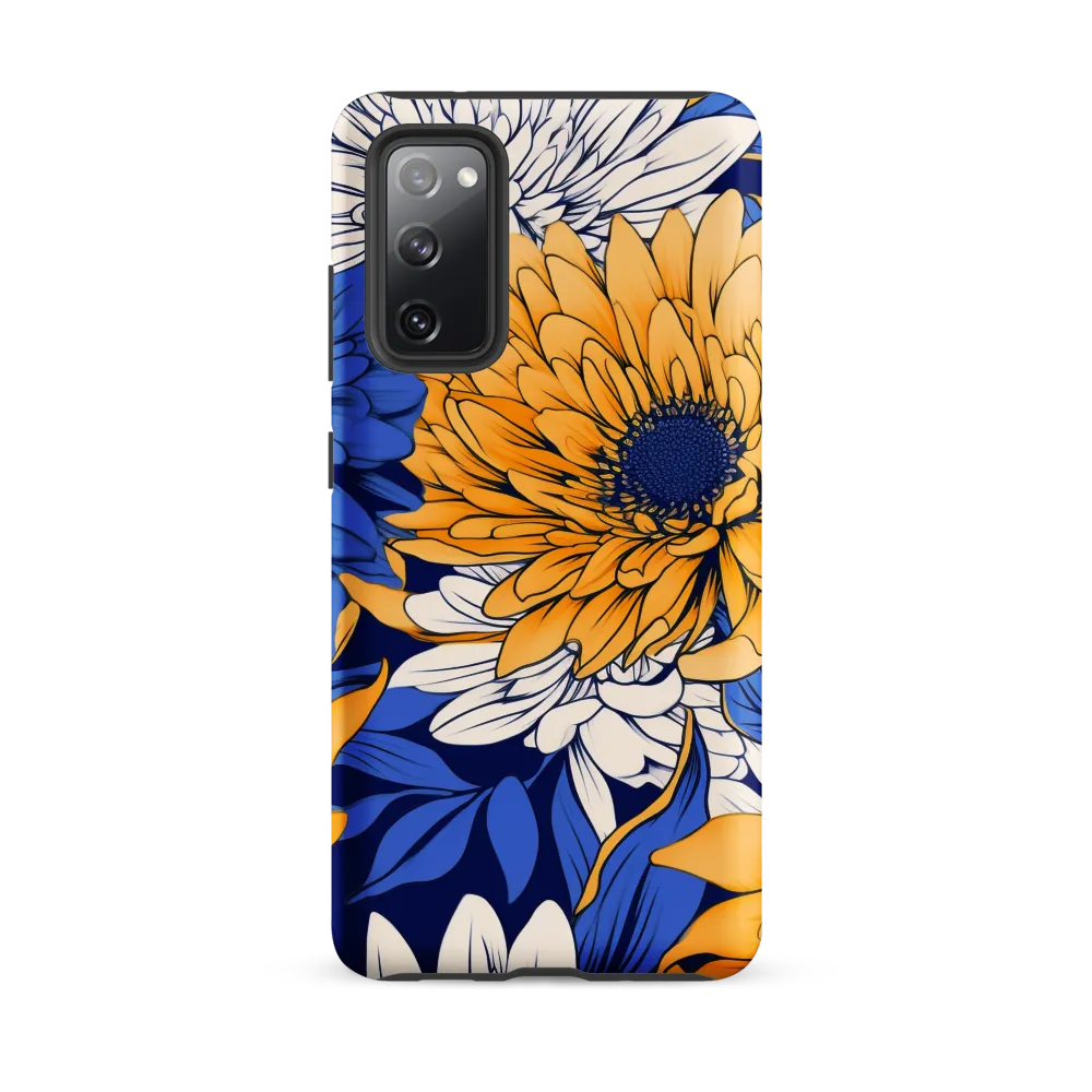 Floral Harmony in Blue and Yellow