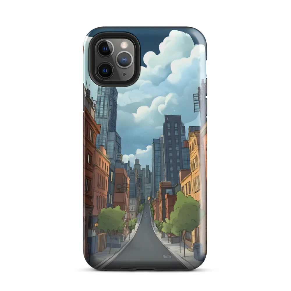 Urban Serenity: A Digital Cityscape | Phone Case |  11 Pro Max | Tough Case | Glossy