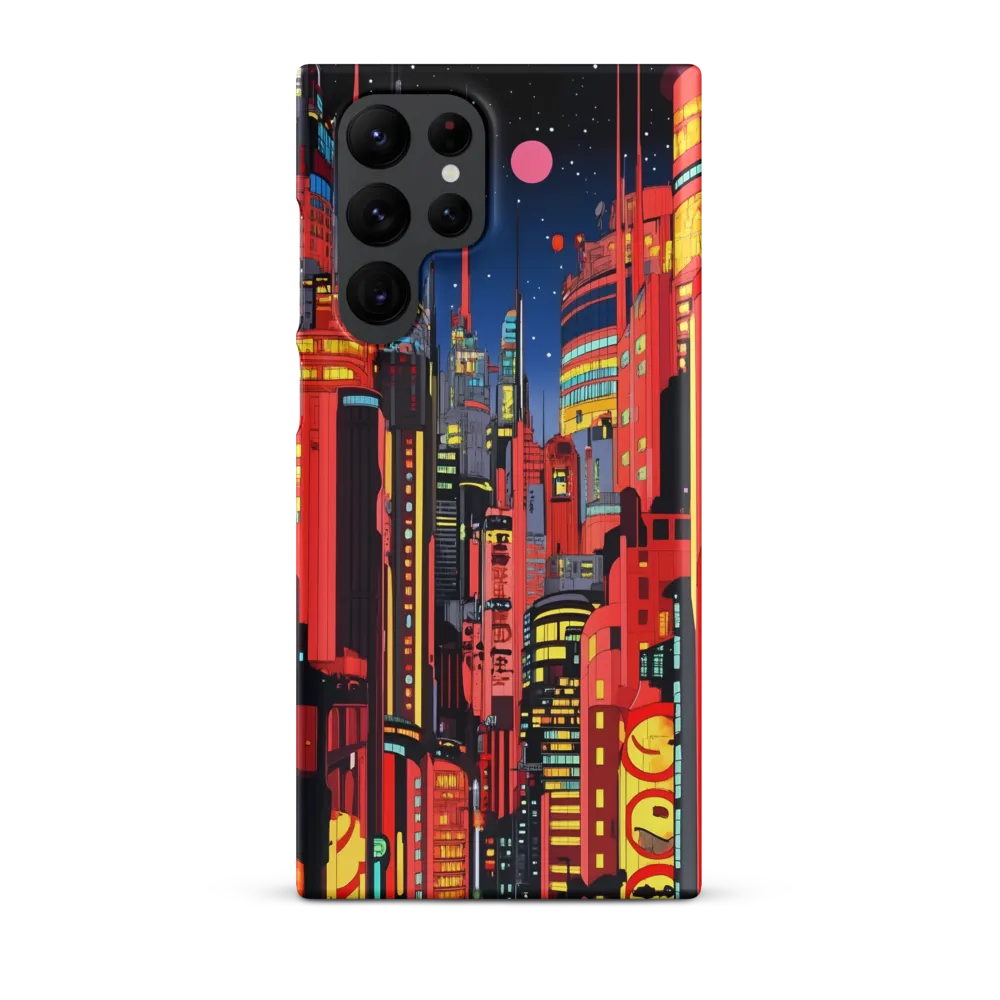 Neon Dreams: A Cyberpunk Cityscape | Phone Case |  S22 Ultra | Snap Case | Matte