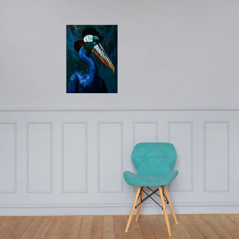 Majestic Absurdity: The Hat-Wearing Bird | Poster | 18″×24″