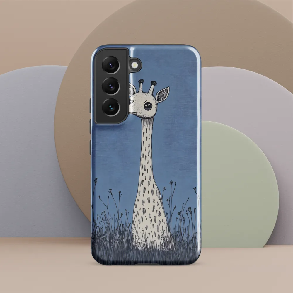 Whimsical Giraffe in Blue