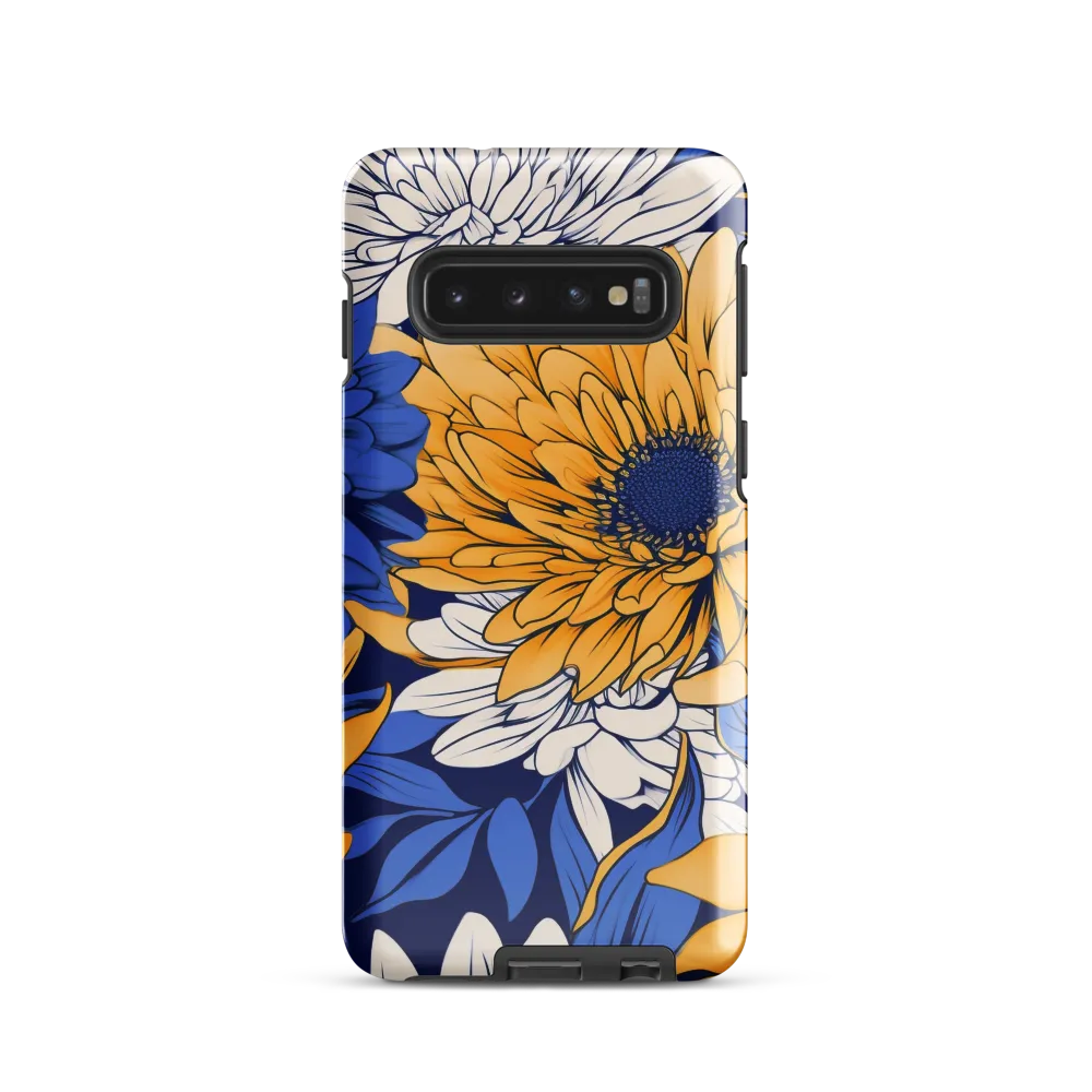 Floral Harmony in Blue and Yellow