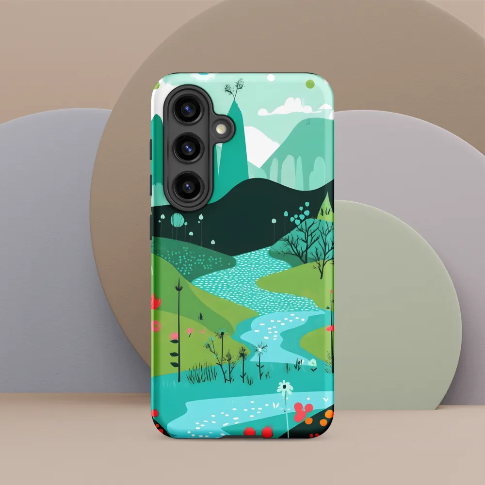 Whimsical River in a Lush Landscape