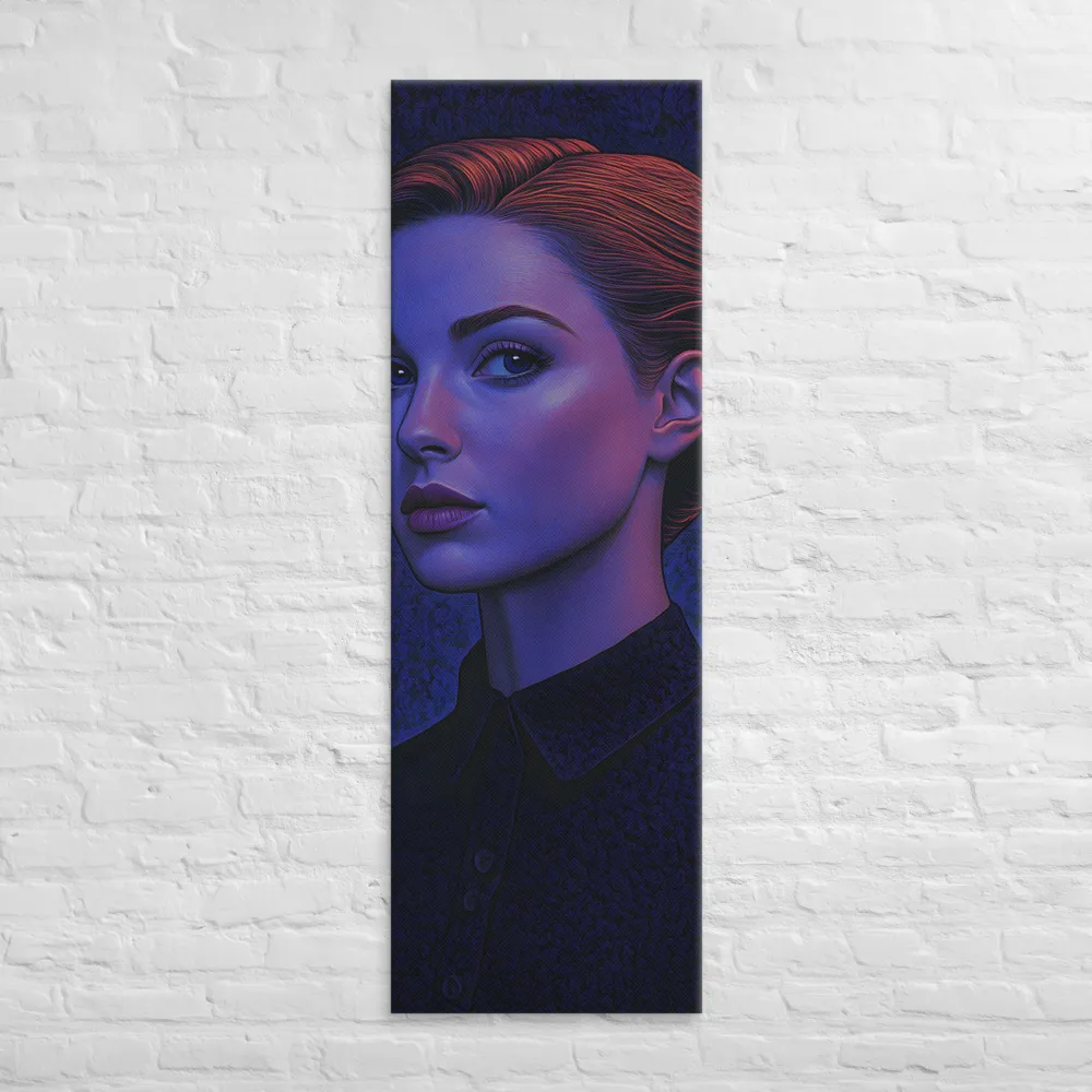 Ethereal Portrait in Blue and Red | Canvas | 20″×60″