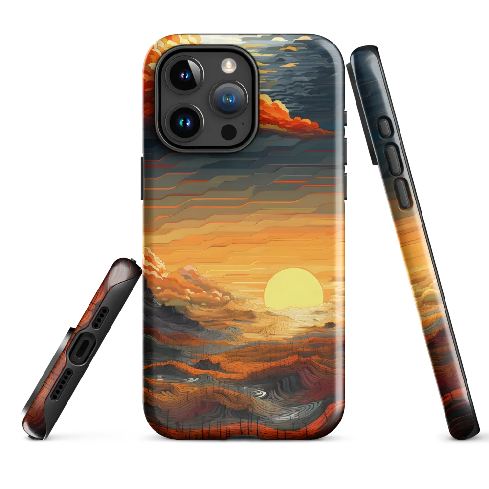 Ethereal Sunset: A Serene Landscape in Flowing Forms