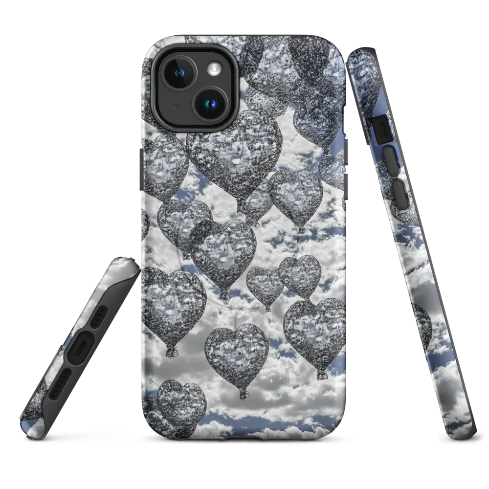 Stippled Hearts Over Cloudscape