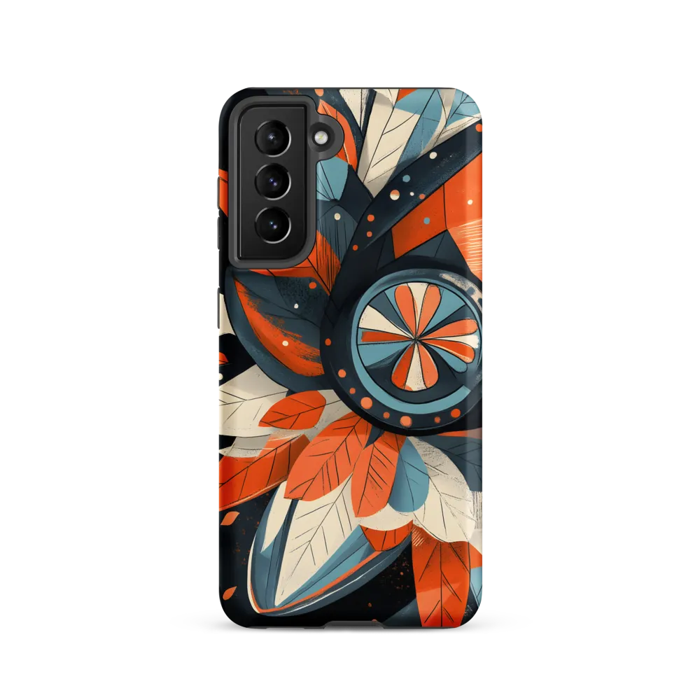 Floral Symphony in Orange and Teal