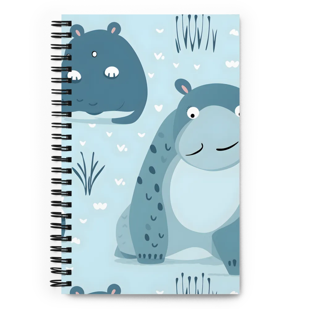 Whimsical Hippo Delight | Spiral Notebook