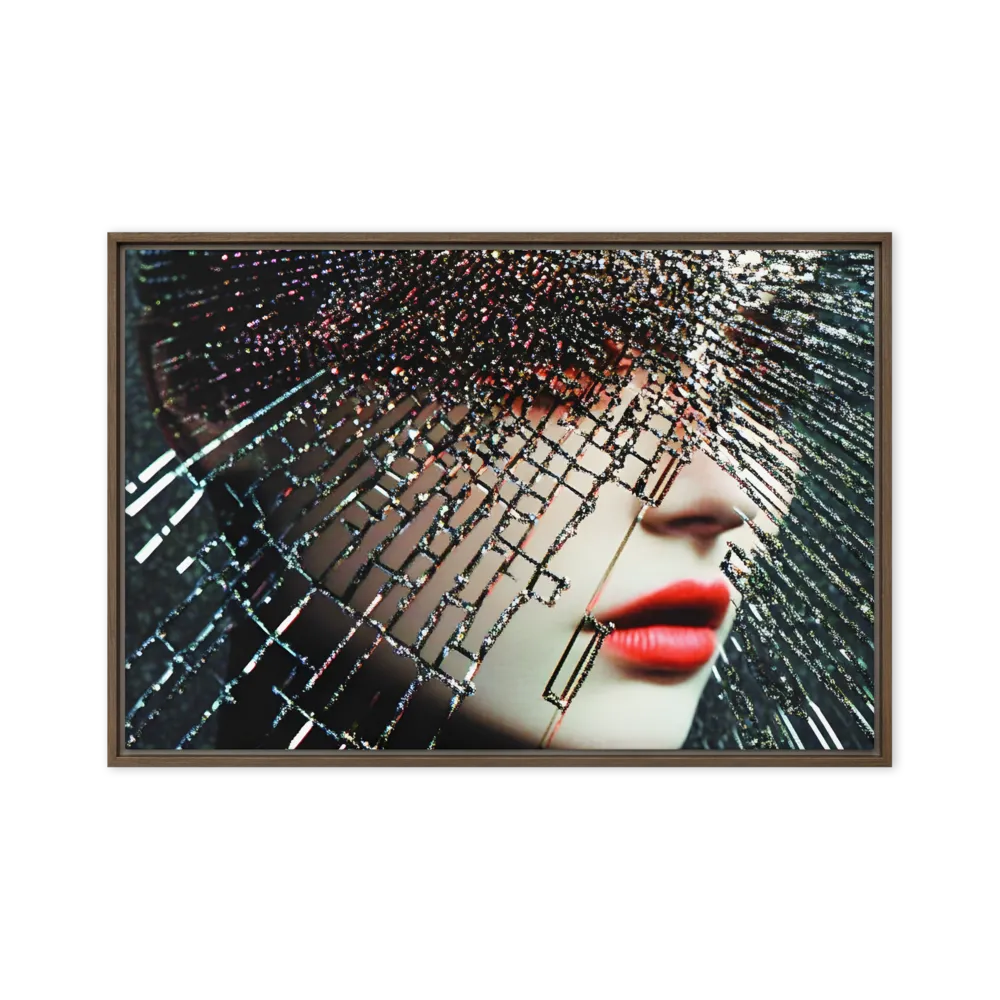 Fractured Identity | Canvas with Brown Frame | 24″×36″