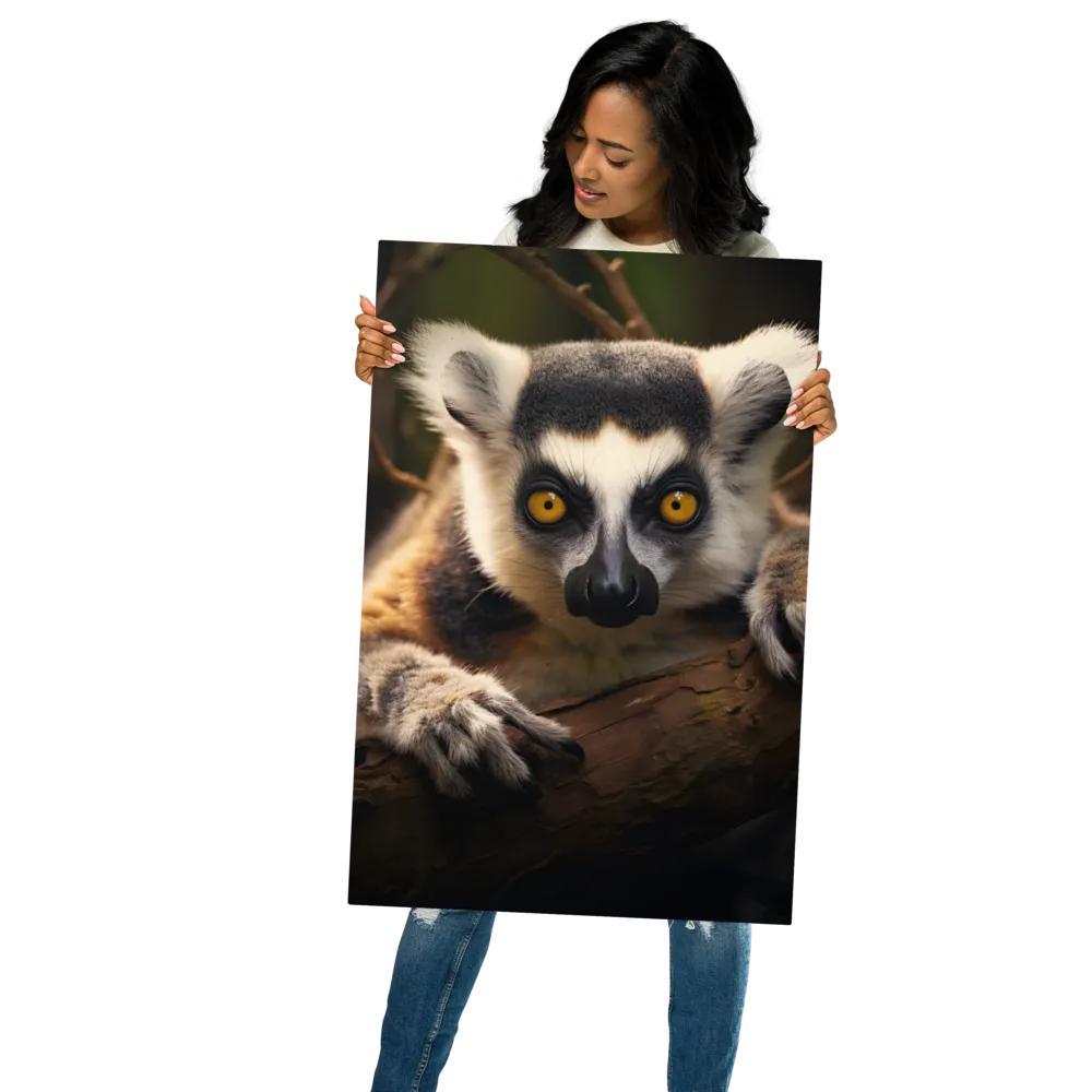 The Watchful Lemur | Metal Print | 20″×30″