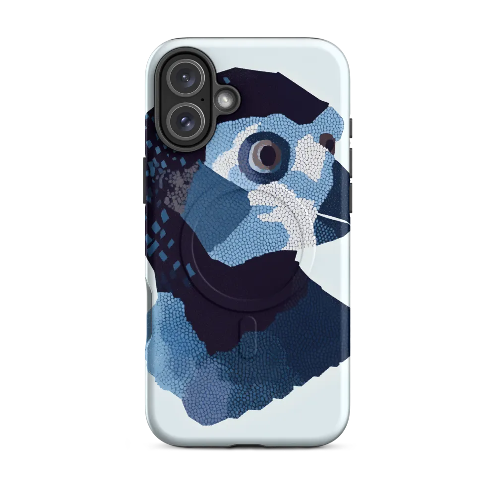 Abstract Avian Portrait in Blue