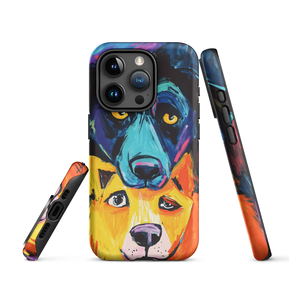 Vibrant Companions: An Expression of Canine Spirit | Phone Case |  15 Pro | Tough Case | Matte