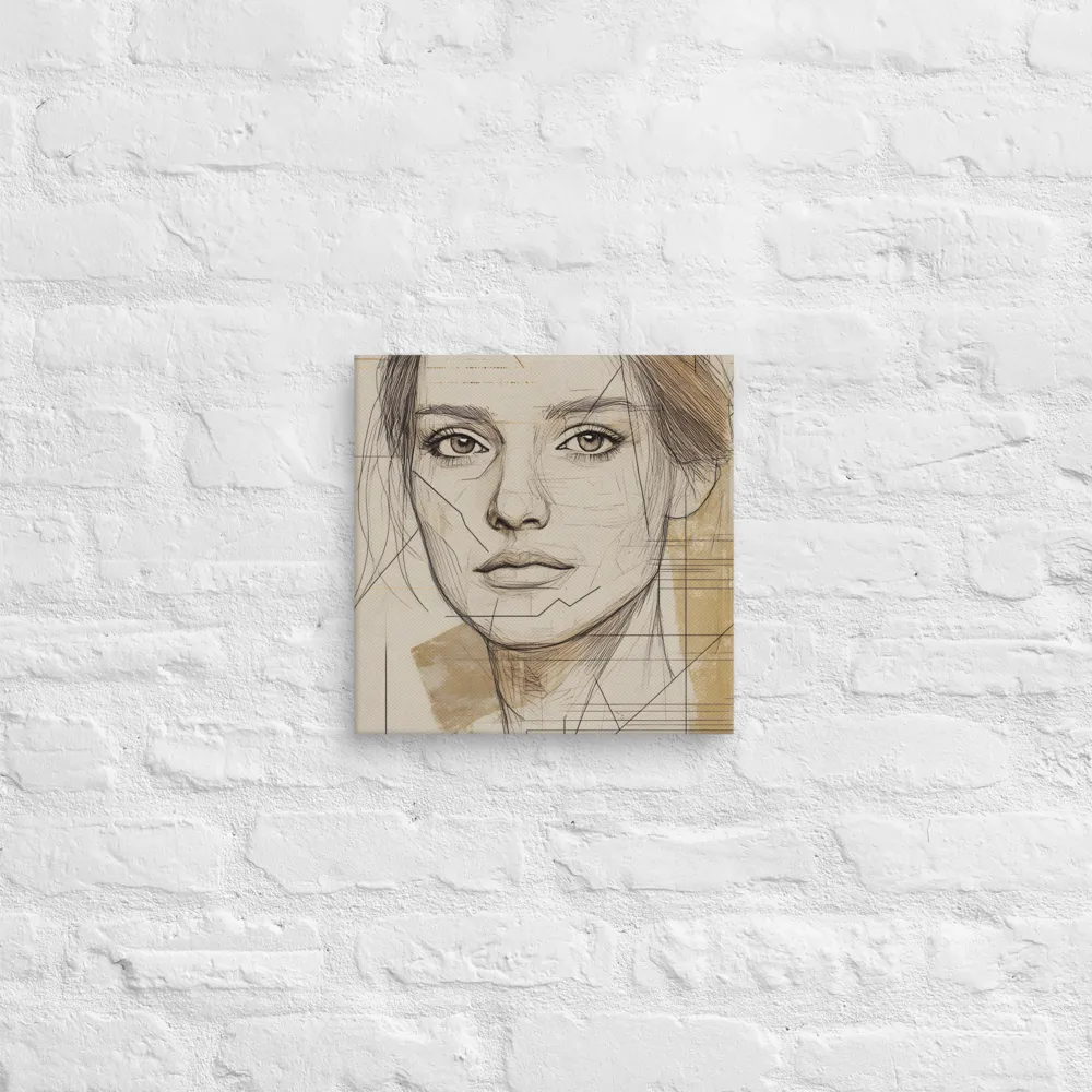 Geometric Elegance: A Modern Portrait | Canvas | 12″×12″