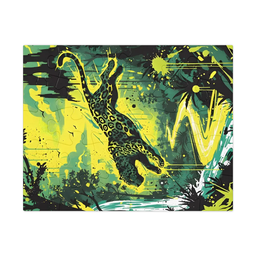 Leaping Jaguar 
 Jigsaw Puzzle in Tin Box