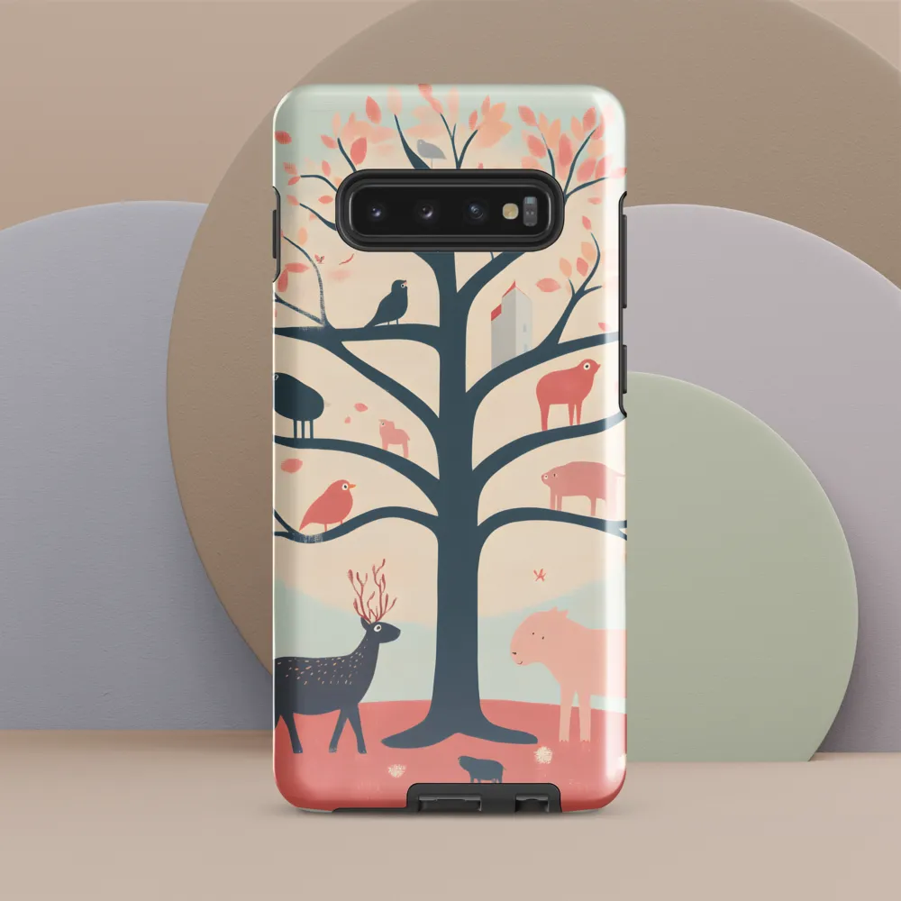 Whimsical Tree with Playful Creatures | Phone Case |  S10 Plus | Tough Case | Glossy