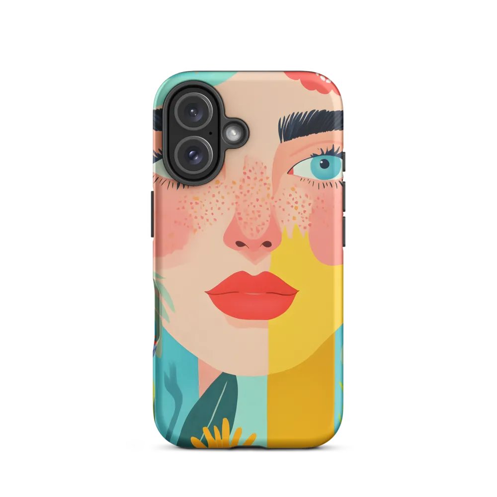 Floral Serenity: A Modern Portrait | Phone Case