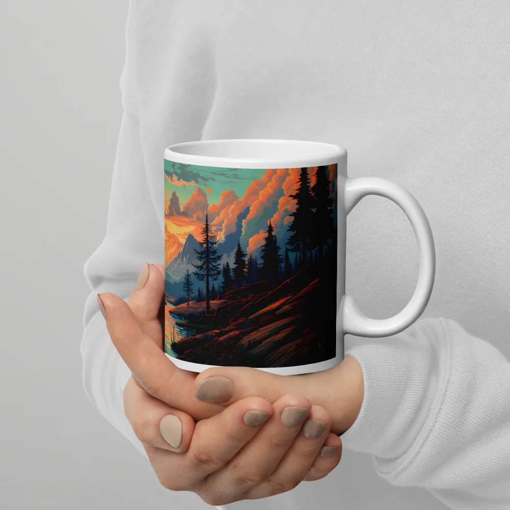 Tranquil Sunset Over the Majestic Mountains | Mugs | Multiple Sizes & Colors