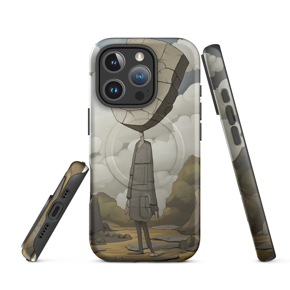 Whimsical Stone Figure in a Rocky Landscape | Phone Case |  16 Pro | MagSafe® Tough Case | Matte