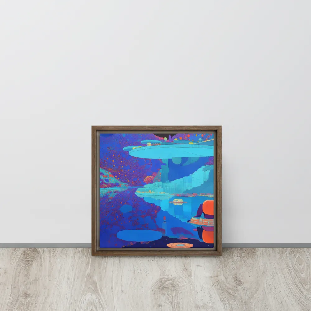 Reflections of Serenity | Canvas with Brown Frame | 12″×12″
