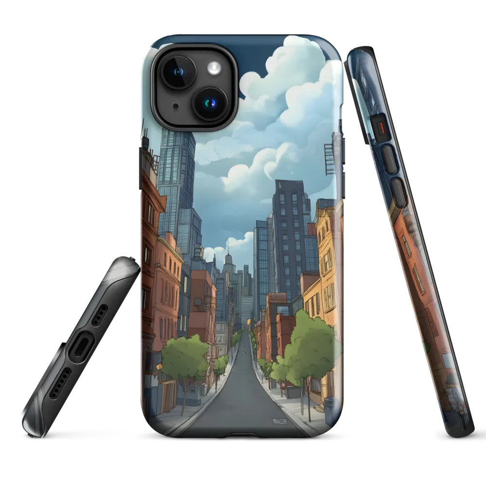 Urban Serenity: A Digital Cityscape | Phone Case |  15 Plus | Tough Case | Glossy