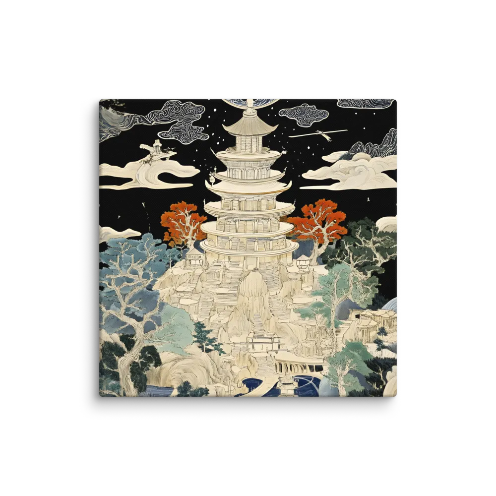 Whispers of the Pagoda | Canvas | 30″×30″