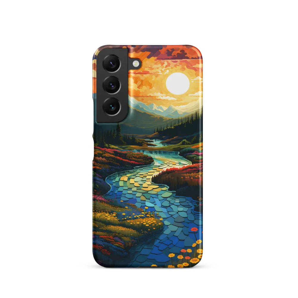Serenity in Sunset: A Winding River's Embrace | Phone Case |  S22 | Snap Case | Matte