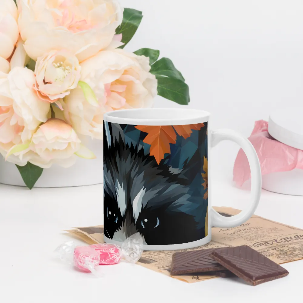 Whispers of Autumn: The Raccoon's Gaze | Mugs | Multiple Sizes & Colors